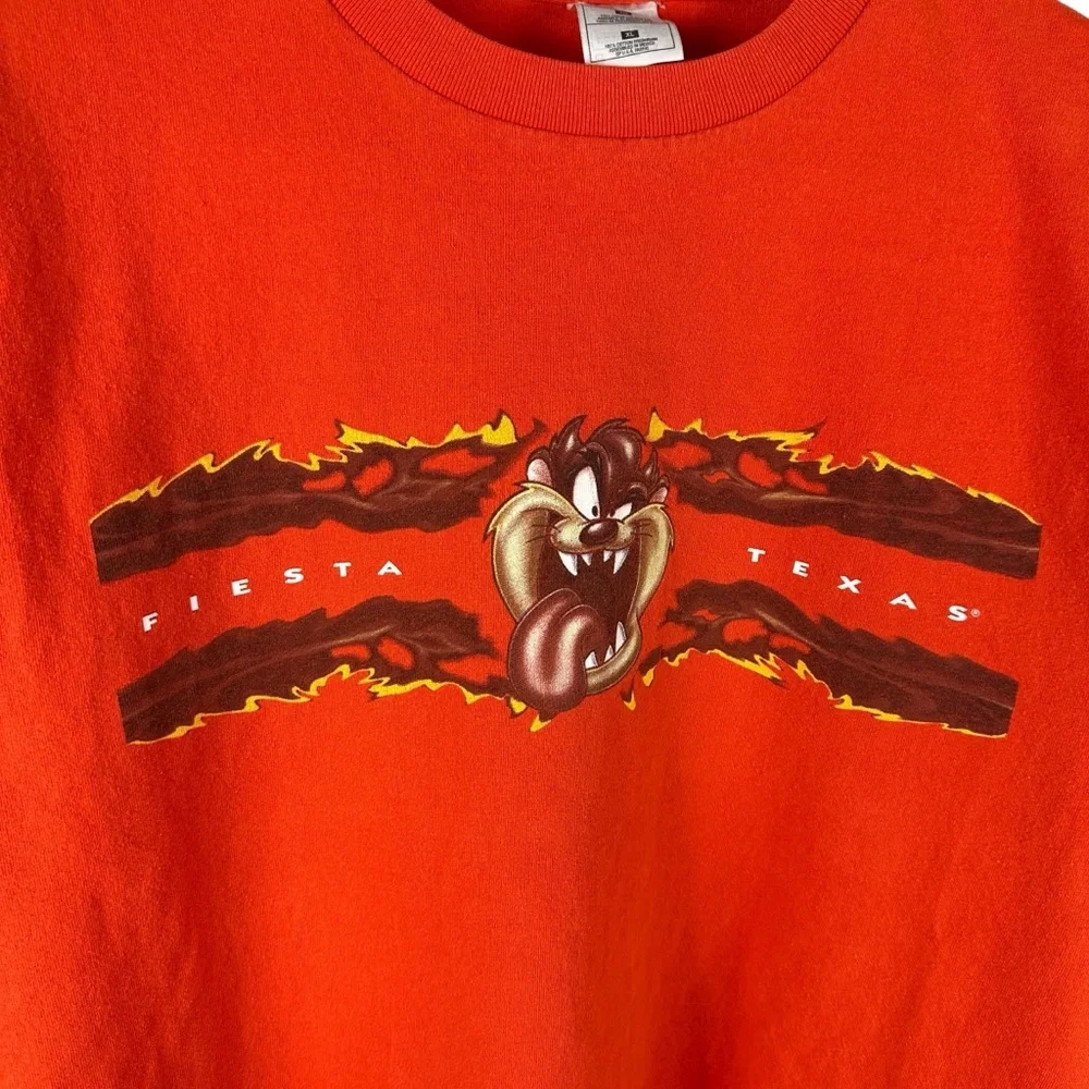 Vintage 90s Looney Tunes Taz Fiesta Texas Cartoon Tourist Shirt Size XL